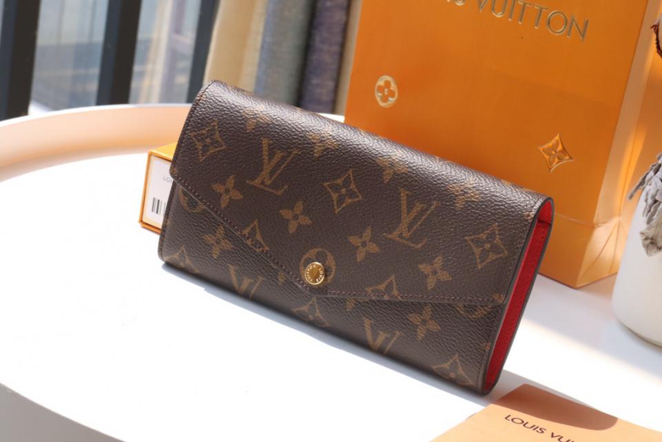 Portafoglio lungo LOUIS VUITTON SARAH con flip