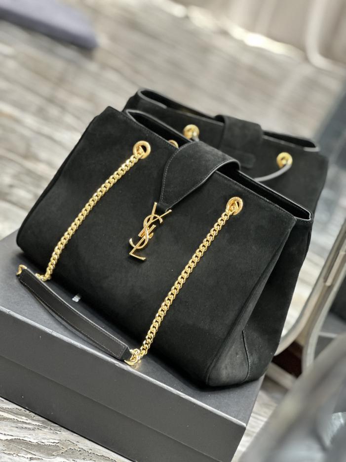 SAINT LAURENT [Suede Black] Borsa tote grande in pelle scamosciata