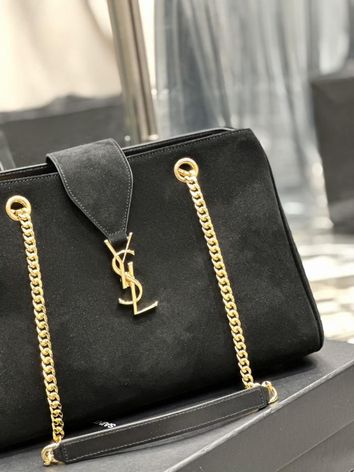 SAINT LAURENT [Suede Black] Borsa tote grande in pelle scamosciata