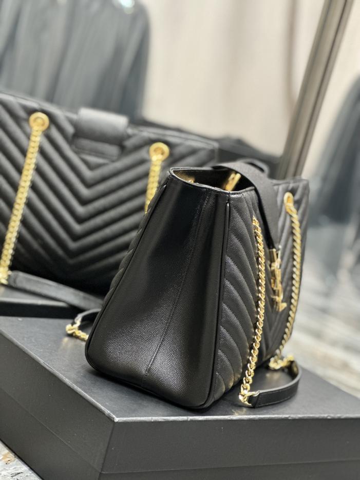 SAINT LAURENT [Nero] Borsa tote grande in pelle di vacchetta