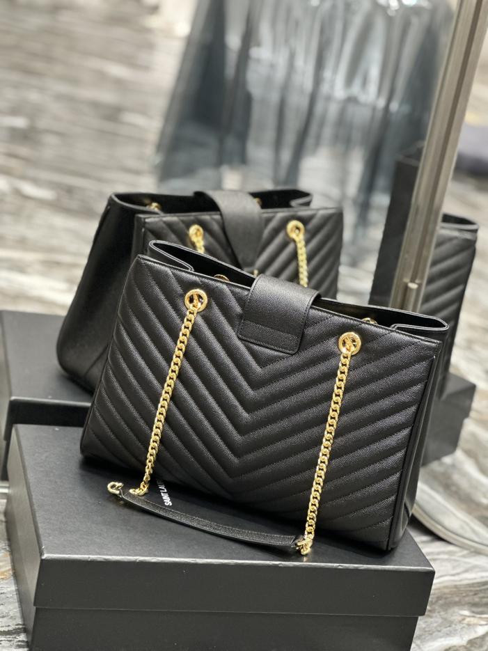 SAINT LAURENT [Nero] Borsa tote grande in pelle di vacchetta