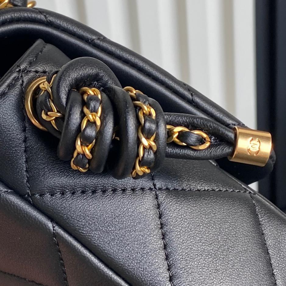 Chanel 25C serie inizio primavera cf borsa con manico in corda intrecciata AS5317 pelle di agnello