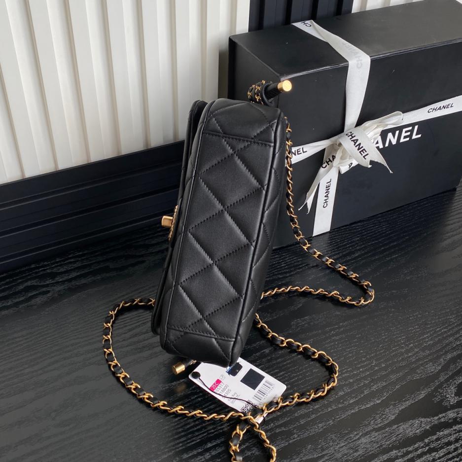 Chanel 25C serie inizio primavera cf borsa con manico in corda intrecciata AS5317 pelle di agnello