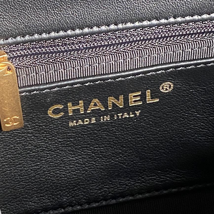 Chanel 25C serie inizio primavera cf borsa con manico in corda intrecciata AS5317 pelle di agnello