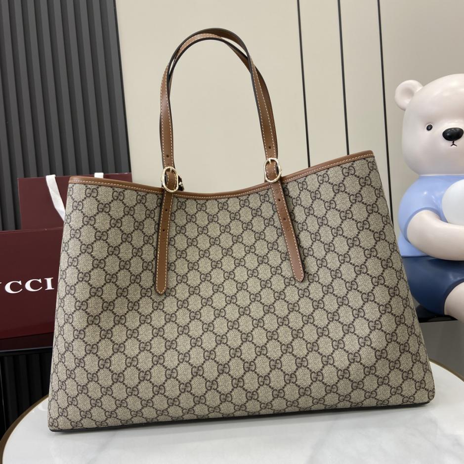 Con borsa regalo verde originale] Borsa tote grande serie Gucci GG Emblem