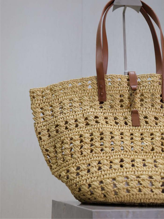 Borsa tote in paglia cava SAINT LAURENT
