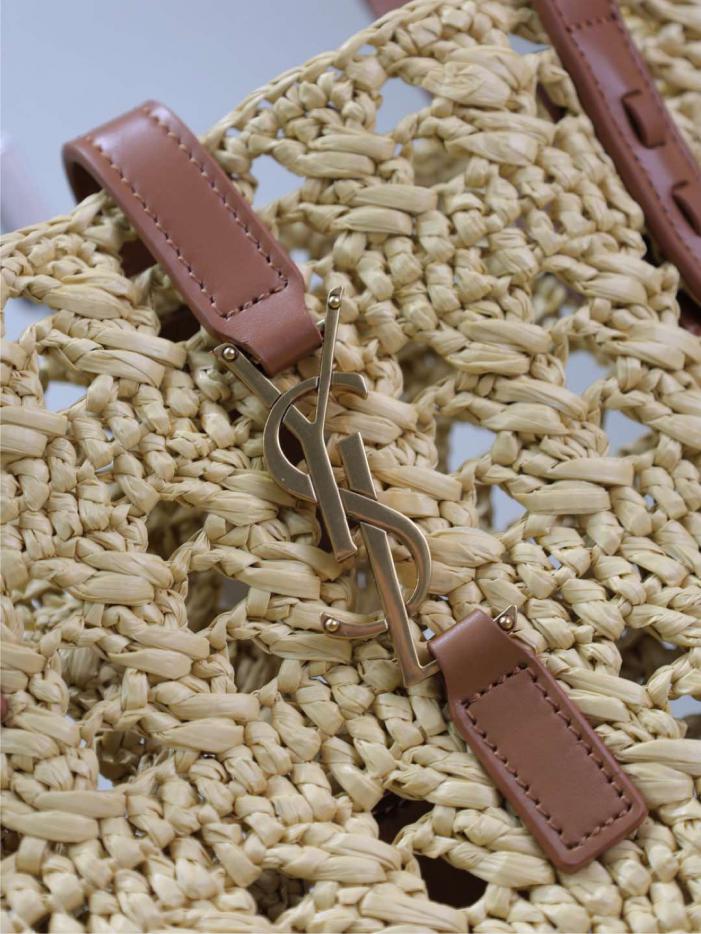 Borsa tote in paglia cava SAINT LAURENT