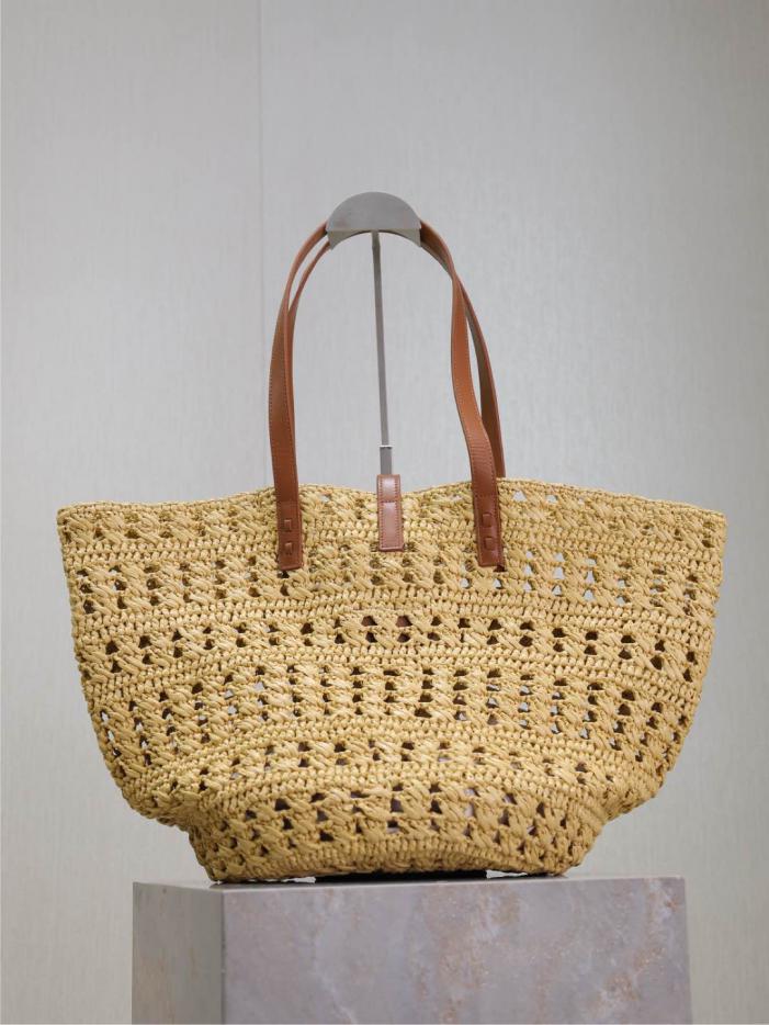 Borsa tote in paglia cava SAINT LAURENT