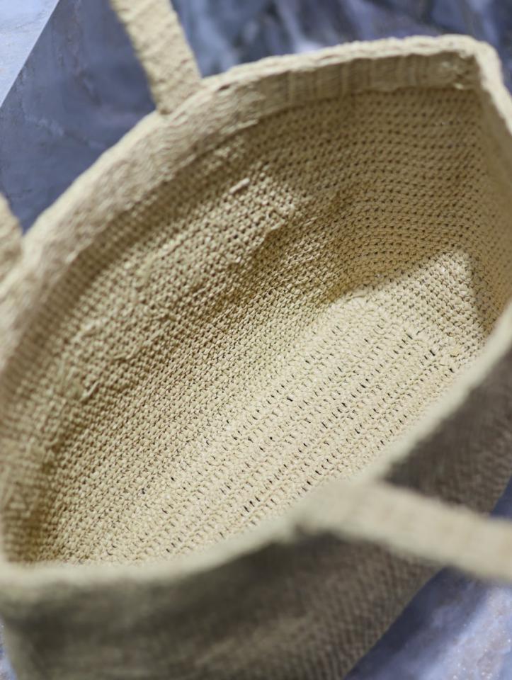 Borsa tote intrecciata, semplice e alla moda, borsa tote per la spesa, design con lettere intrecciate a mano