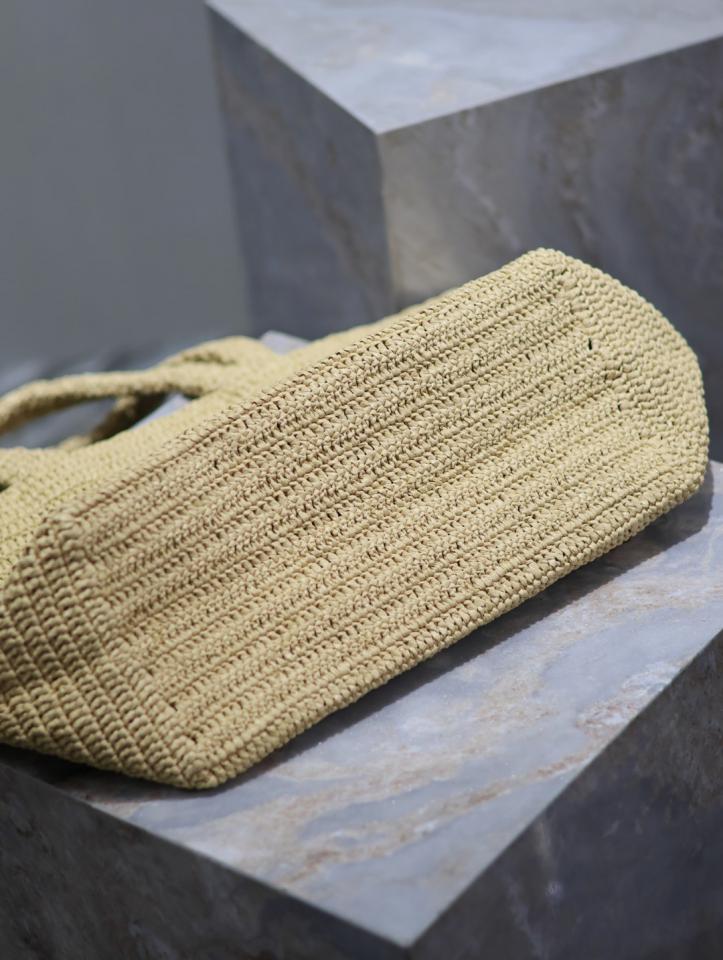 Borsa tote intrecciata, semplice e alla moda, borsa tote per la spesa, design con lettere intrecciate a mano