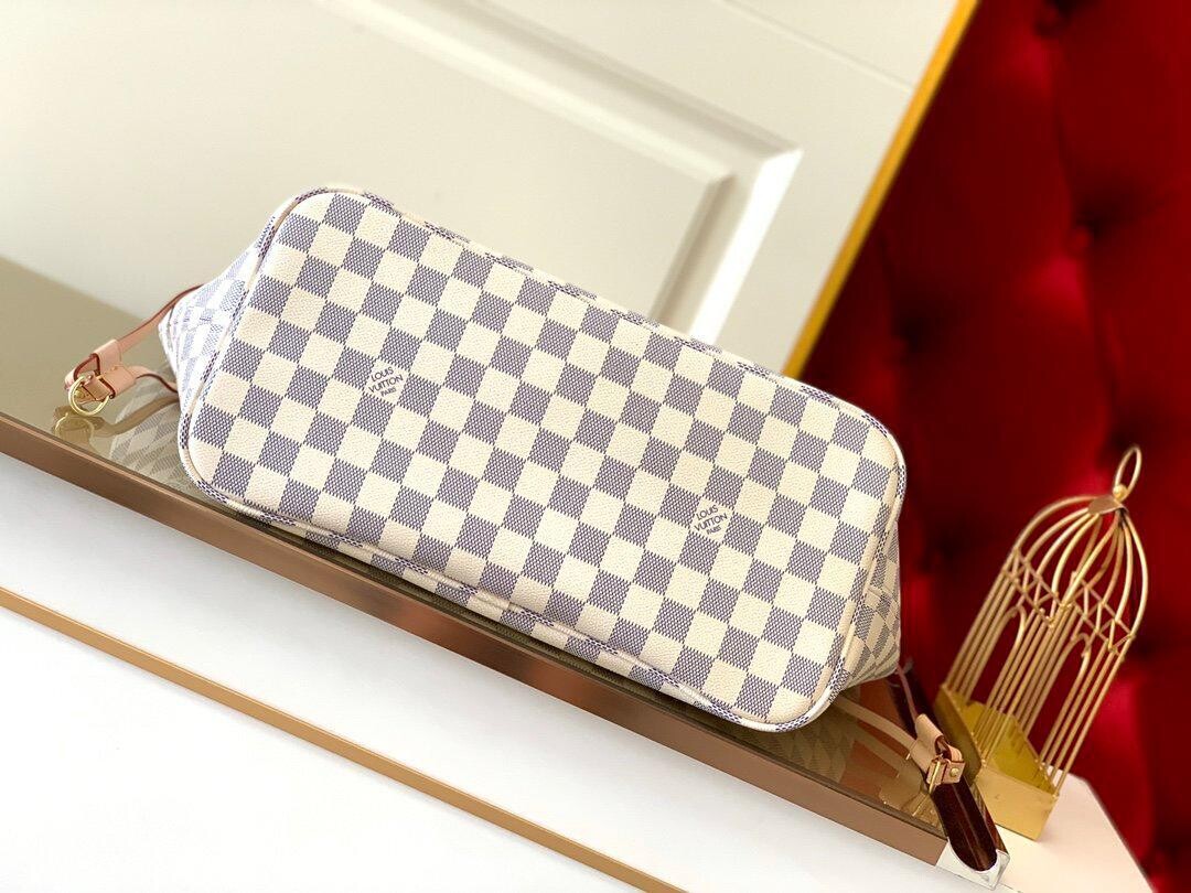 Louis Vuitton Neverfull MM in Tela Damier Azur - Rosa Ballerina