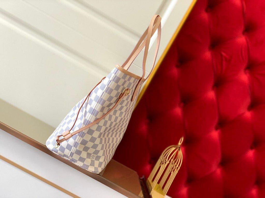 Louis Vuitton Neverfull MM in Tela Damier Azur - Rosa Ballerina
