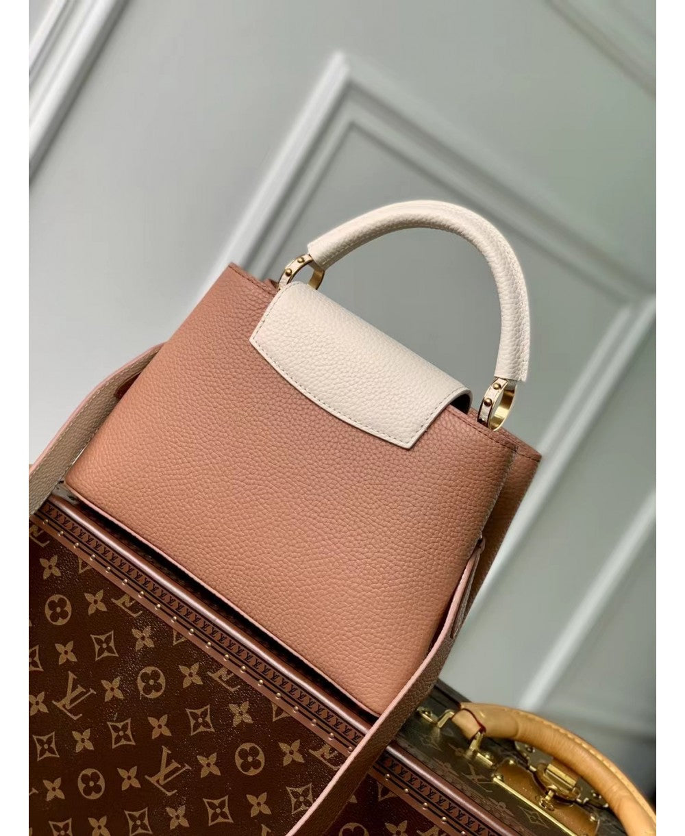 Louis Vuitton Capucines BB in Pelle Taurillon - Rosa Trianon e Greige