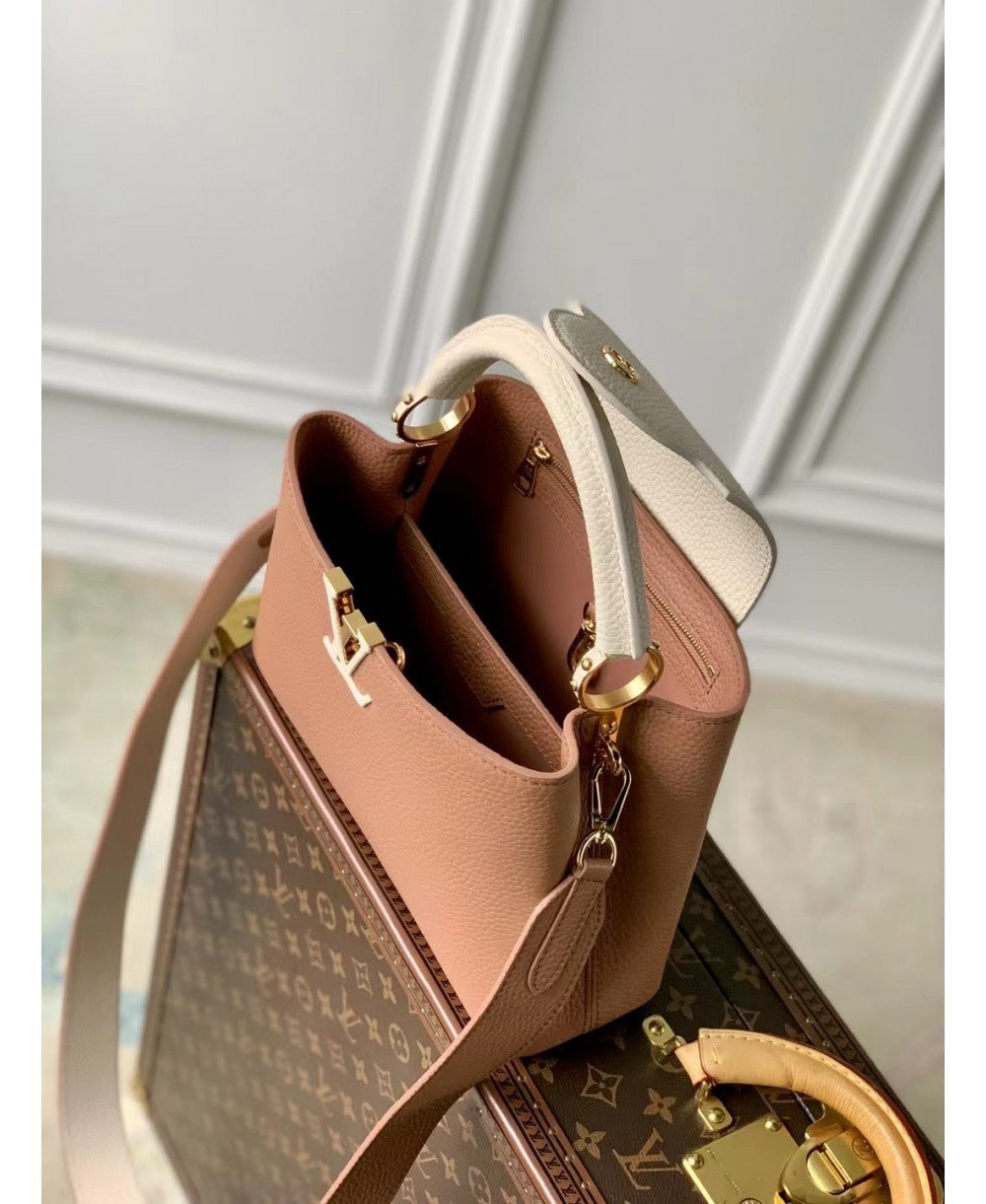 Louis Vuitton Capucines BB in Pelle Taurillon - Rosa Trianon e Greige
